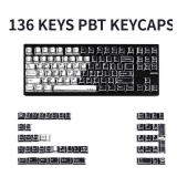 GEKUCAP Black and White Manga Theme Keycaps 136 Keys, Dye-Sublimation PBT Custom Keycap Set, Cherry Profile Keyboard Keycaps for 60% 65% 70% 75% 100% Cherry Gateron MX Switches Mechanical Keyboard