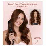 Farery 1.5 Inch Thermal Brush, Curling Iron for Smooth Bouncy Curls â Anti-Scald Hard Bristles, Lightweight, One-Button Start, Dual Voltage Travel Hair Tool with 360Â° Swivel Cord, 410Â°F Fas