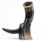 Viking Drinking Horn with Stand â Authentic & Food Safe Cup â No Leaks Drinking Beer Mug Rustic Vintage Home Decor Gifts