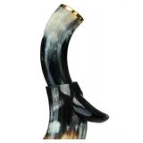 Viking Drinking Horn with Stand â Authentic & Food Safe Cup â No Leaks Drinking Beer Mug Rustic Vintage Home Decor Gifts