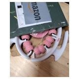 Cellulite Massage Roller, Fascia Blaster, Lymphatic Drainage Massager, Relieve Muscle Soreness, Body Sculpting Tool with Detachable Handles for Thighs, Legs, Buttocks, Gift Exfoliating Brush (Pink)