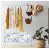 susiyo Bouquet Of Blue Flowers Floral Storage Bin Large Collapsible Storage Box Stackable design Fabric Storage Bins with Lids Decorative Multi-Color Foldable Organizing Baskets For Closet, Utility Ro