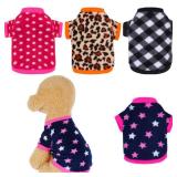 Rbenxia 4 Pieces Dog Fleece Sweaters Puppy Warm Sweater Doggie Sweatshirt Soft Fleece Dog Pajamas Puppy Clothes Winter Dogs Outfits for Small Dogs Cat Pets (Small)
