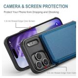 Vinich for iPhone 17 Pro Wallet Case with Card Holder, RFID Blocking Credit Slots Kickstand Shockproof Phone Cover Fit for iPhone 17 Pro 6.3\" Blue