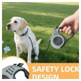 XKGSLNB Retractable Dog Leash 10FT Sturdy, Easy to Operate, Ideal for Daily Walks, with Folding Bowl, Dispenser, Rubbish Bags, Fur Memorial Keychain, Great for Small and Medium Dogs(Gray)