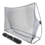 GoSports 10 ft x 7 ft Golf Practice Hitting Net - Personal Driving Range for Indoor or Outdoor Use - Black