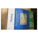 50 Pack (100-Piece) 32 oz Meal Prep Containers Reusable with Easy Open Lids, Sturdy Leakproof Food Safe, Microwave Freezer Dishwasher Safe, To Go Take Out Plastic Food Storage Pans with Lids, Black