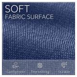 FinishingBo Cube Storage Baskets, 6 Pack 11x11 inch with Cotton Handles for Closet, Shelves, Clothes, Towel (White/Navy Blue)