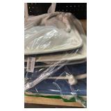 FinishingBo Cube Storage Baskets, 6 Pack 11x11 inch with Cotton Handles for Closet, Shelves, Clothes, Towel (White/Navy Blue)