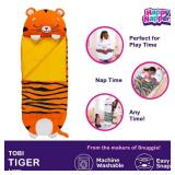 Happy Nappers: Pillow & Sleepy Sack: Large - Tiger Tobi - 66 x 30, 2-in-1: Plush Animal Opens Into Sleeping Bag, Soft Play & Nap Character, Kids 3+
