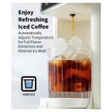 KIDISLE Hot & Iced Coffee Maker with Bold Setting, Single Serve Coffee Maker for K Cup and Grounds, 6-14 Oz Brew Sizes, 50 Oz Removable Water Tank, One Cup Coffee Machine with Reusable Filter, White