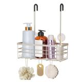 HapiRm Hanging Shower Caddy Organizer - No Drilling Shower Organizer with Hooks, Rustproof & Waterproof 304 Stainless Steel Bathroom Shelves - Brushed Nickel (1 Basket)