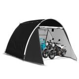 Bike Storage Tent, 98.4 x 82.7 x 65 in,Outdoor Portable Bike Storage Shed, 210D Oxford Fabric PU4000 Waterproof, 2 Rolling Doors, Store 4~8 Bikes, Motorcycles or Large Motorcycles, Without Floor