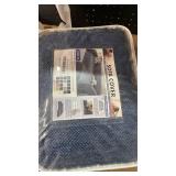 Sofa Cover Set - 2 Piece Blue Herringbone Pattern