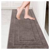 PURRUGS Machine Washable Kitchen Rug 24\" x 59\", Non-Slip/Skid Hallway Runner Rug, Super Absorbent Soft Area Rug for Kitchen, Hallway & Laundry, Grayish Brown