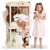 Wooden Stuffed Animal Storage for Kids â Large Toy Storage Organizer & Holder for Your Kids Playroom or Nursery â Easy to Assemble Stuffed Animal Zoo That Keeps Plush Friends Ready for Snugg