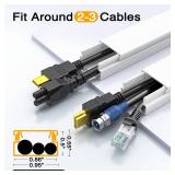 Delamu Cord Hider, 157in Wire Covers for Cords on Wall, Premium Cable Hider Cord Covers for Wires, Cable Management Wire Hiders for TV, Cable Raceway Kit, W0.95 H0.55in, White