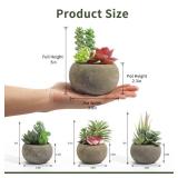 SPEPLA Succulents Plants Artificial 4 Pack, Mini Fake Succulents in Pots, Assorted Small Faux Succulent Decorative for Living Room Home Office Decor