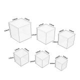 Gonice 6/4.7/4/3.3/3/2.5 inch Clear Acrylic Box with Lid, 6 PCS Plastic Decorative Storage Box for Jewelry, Candy Pill