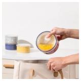 Selamica Ceramic Bowls with Lids,14 OZ Small Serving Bowls with Lids for Lunch Picnic Microwave Safe, 5 Inch Kitchen Food Storage Bowls Set of 4 for Prep, Salad, Pasta, Cereal, Assorted Colors