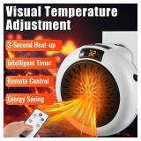 Meonum 2 Pack Small Space Heater, 500W Portable Electric Small Heater with Adjustable Thermostat and Timer, Overheat Protection and LED Display, Quiet Space Heater for Office Desk Indoor Use (White)