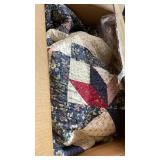 Floral Star Pattern Quilt with two standard size pillow cases and one throw pillow case