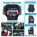 Rolling Cleaning Caddy Backpack with Wheels, Large Capacity Cleaning Supply Organizer Bag with Detachable Trolley & Backpack Strap, Water-Resistant Cleaning Bag for Houskeeper Cleaner