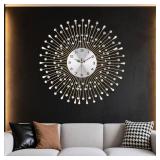 SIN&MI Large Wall Clock Decorative with Dazzling Crystals, Battery Operated Modern Elegance, Metal Wall Clocks for Living Room & Bedroom Decor, Exquisite Kitchen Decoration Clock 20 Inch