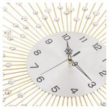 SIN&MI Large Wall Clock Decorative with Dazzling Crystals, Battery Operated Modern Elegance, Metal Wall Clocks for Living Room & Bedroom Decor, Exquisite Kitchen Decoration Clock 20 Inch