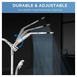 MakeFit Dual Handheld Shower Head Combo, 2-in-1 Rain Shower Heads System 8 Inch Rainfall Shower Head and 10 Modes High Pressure Hand Held Showerhead with Built-in Power Wash