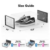 Foluck Shoe Storage Box, 15 Pack Clear Plastic Stackable Shoe Organizer for Closet, Interlocking Design for Sneakers, Foldable Shoes Container Rack with Lids, Black