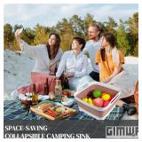 GIMWA Collapsible Wash Basin for Baby Bottles - 2.4 Gallons Portable Wash Bin for RV Camping Sink, Space-Saving Dish Tub (Mocha)