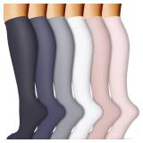 6 Pack Copper Compression Socks for Women and Men Circulation-Best Support for Medical,Running,Nursing,Athletic