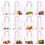 DOITOOL Mini Suitcase Candy Boxes 12 Pcs Clear Plastic Wedding Packaging Boxes Party Favor Storage Containers 3X2X1.5In