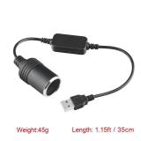 USB A Male to 12V Car Electric Warm Blanket Converter for 12 Volt Heated Blanket, Car and Home Electric Travel Blanket Rechargeable Heated Blanket Power Cord