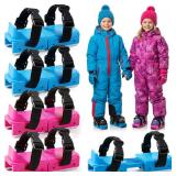 JolliLudo 2 Pair Toddler Ice Skates with Adjustable Hook & Loop Straps, Double Runner Ice Skates with Strap Fastening for Toddlers, Compact 5.7x2.4 Inch, Stability Training Skating Gear in Pink & Blue