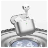 Biyoso 5.4 Earbuds Bluetooth Earphone, Dul-Channel with USB-C Charging Case HiFi Stereo, Sound in-Ear Earphones, Touch Control Ear Auto Pairing Headphones for Apple AirPods