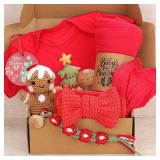 Baby Girl Christmas Gifts,Newborn Baby Girl First Christmas Gift with Blanket Onesie Gingerbread Rattle