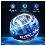 JWKPA Torque Ball Hand Exerciser,Gyro Ball Hand Wrist Exerciser with Counter,Compact and Portable, Auto-Start Colorful Lighting,Designed for Fitness Enthusiasts and Office Workers(Blue)