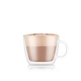 Bodum 15oz Double Wall Latte Mug, High-Heat Borosilicate Glass, Set of 2, Clear