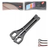 Jtonust Car Seat Gap Filler, 2-Pack No-Drop Seat Side Gap Seam Filler Organizer with Phone Holder, Seat Gap Fillers for All Cars, Prevents Items from Falling, Easy to iInstall (Black)