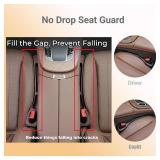 Jtonust Car Seat Gap Filler, 2-Pack No-Drop Seat Side Gap Seam Filler Organizer with Phone Holder, Seat Gap Fillers for All Cars, Prevents Items from Falling, Easy to iInstall (Black)
