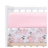 Crib Sheets Girl 2 Pack Set, 2 Pack Toddler Bed Sheets Set, Floral Print Fitted Crib Sheet for Standard Crib & Toddler Mattress, Size 28 x 52 inches, Pink N Floral