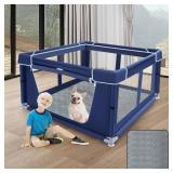 XVISHX 42x42 Inches Puppy Playpen with Dog Pads, Dog Playpen for Puppies or Small Dogs, Pet Playpen for Indoor & Outdoor, Sturdy Safety DogPen with Thickened Fabric, High-Strength Nylon Wire Mesh