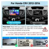 2G+64G Car Radio Stereo for Honda CRV 2012-2016, Wireless CarPlay/Android Auto 9 Inch HD Touch Screen Android 13 Head Unit GPS WiFi Bluetooth Type-C/USB EQ HD Backup Camera