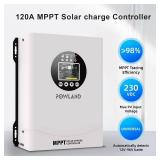 POWLAND 120A MPPT Solar Charge Controlle 12V/24V/36V/48V/60V/72V/84V/96V Auto,Max Input 230V Solar Charger, LCD Display Intelligent Regulator for AGM, Gel, Lithium ect