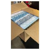 WONGS BEDDING Boho Quilt Set Super King Size, Blue Bohemian 3 Pieces Quilt Sets, Lightweight Bedspread Coverlet Bedding Set for All Season (120\"x114\") *small cut from opening box*