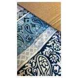 WONGS BEDDING Boho Quilt Set Super King Size, Blue Bohemian 3 Pieces Quilt Sets, Lightweight Bedspread Coverlet Bedding Set for All Season (120\"x114\") *small cut from opening box*