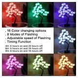 Fanshunlite Rose Flower Tree Lights Table Lamp Decors with 18 Colors Changing, Gift for Halloween Christmas, 24 LEDs Colorful Lighted Bonsai Tree for Home Wedding Party, Red
