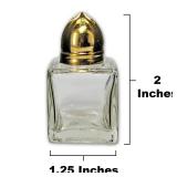 Pack of 2 Clear Glass Mini Cube Salt & Pepper Shakers with Gold-Tone Tops and BONUS Easy Fill Funnel by NetSellsIt
